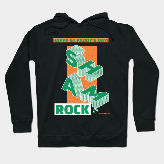 ROCK on in green irish pride on St. Patricks Day with this lucky St. Patricks Day 2021, Irish, clover, leprechaun Saint Patrick Day gift Hoodie by NextGenerations